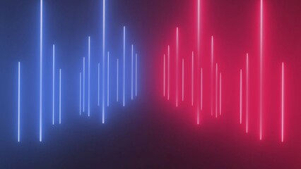 Abstract neon glowing lights line background, geometric glowing shape