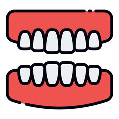 Denture filled line icon