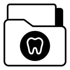Dental Record line glyph icon