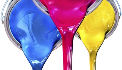 3D rendering of a cmyk concept