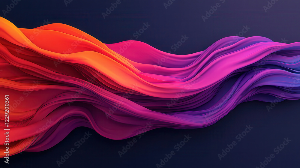 Fototapete Colorful abstract background with flowing shapes in vibrant hues. This design features smooth curves and gradients, creating dynamic and energetic visual experience