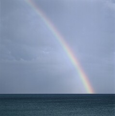 Fototapeta premium Rainbow over the atlantic, Algarve, Portugal, Europe