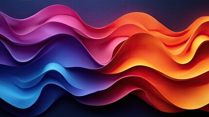 Obraz premium Vibrant flowing waves of pink, purple, and orange create a dynamic abstract background design