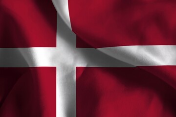 Obraz premium A ruffled fabric flag of Denmark