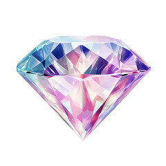 Isolated Image of a Vibrant Multi-Colored Diamond Gemstone