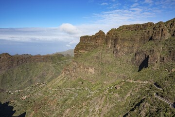 View from the Mirador de Masca to Teno Mountains, Parque Rural de Teno, Tenerife, Canary Islands, Spain, Europe