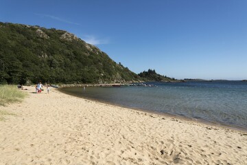 Sandy beach, Loshavn, Farsund, Southern Norway, Norway, Europe