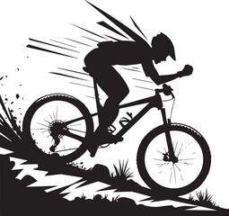 Bycycle rider silhouette illustration vector .