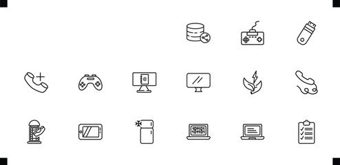 outline icons set. editable linear , and other 12 icons in this category isolated on transparent