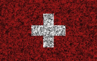 Swiss flag with texture on background
