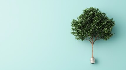 Light Bulb Symbolizing ideas concept. Sustainable Growth A Tree Thriving Within a Light Bulb