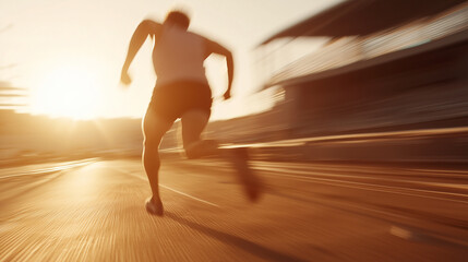 Sprinter Finishing Race in Slow Motion