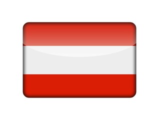 The Austrian flag in the form of a glossy icon