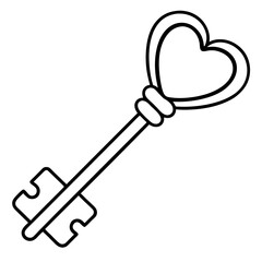 Love-Inspired Key Line Art Illustration