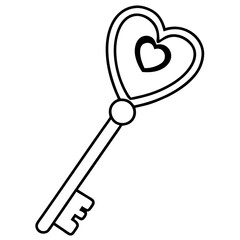 Love-Inspired Key Line Art Illustration