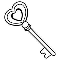 Love-Inspired Key Line Art Illustration