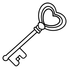 Love-Inspired Key Line Art Illustration
