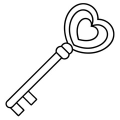 Love-Inspired Key Line Art Illustration