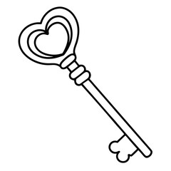 Love-Inspired Key Line Art Illustration