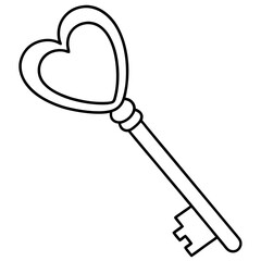 Love-Inspired Key Line Art Illustration