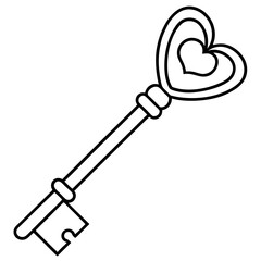 Love-Inspired Key Line Art Illustration