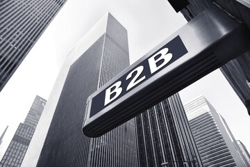 Obraz premium office buildings with a B2B symbol
