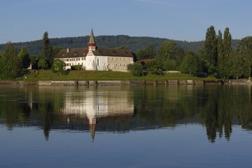Church in Wagenhausen at the river Rhine - Switzerland