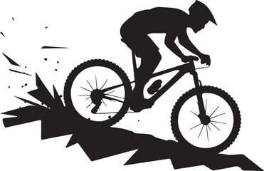 Fototapeta premium Bycycle rider silhouette illustration vector .