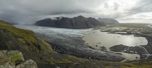 Glacier tongue of Vatnajökull Glacier, Skaftafell National Park, South Iceland, Iceland, Europe