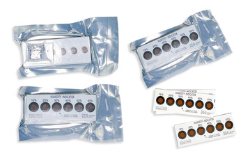 A cobalt-free humidity indicator card designed to monitor moisture levels in sealed packaging. It provides accurate readings from 10% to 60% RH, ensuring product protection against humidity damage