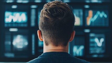 Analyzing financial trends office environment data visualization technology professional viewpoint