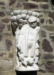 Lusebencke, Magdeburg originals on the city wall, sculptor Eberhard Roßdeutscher, Magdeburg,...