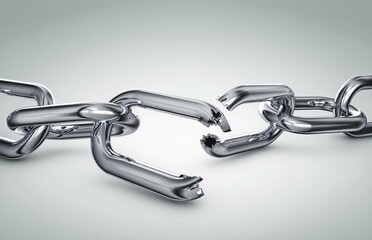 Obraz premium 3d rendering of a broken chain
