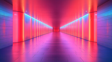 Neon Tunnel with Vibrant Colors