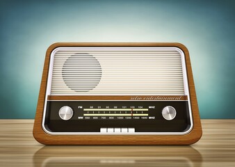 3D rendering of a vintage radio