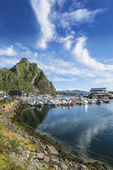 Fototapeta premium Svolvær harbor, Austvågøy island, Lofoten, Nordland, Norway, Europe