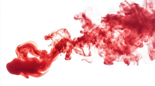 Flowing Red Ink Abstract Art Creative Design Isolated Background Artistic Perspective Movement Concept