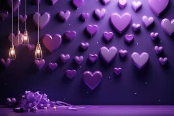 Fototapeta premium Valentine's Day purple color background wallpaper banner