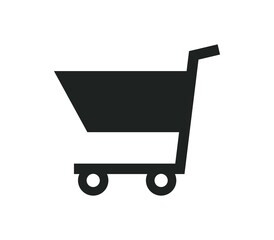Shopping cart icon illustrated in vector on white background