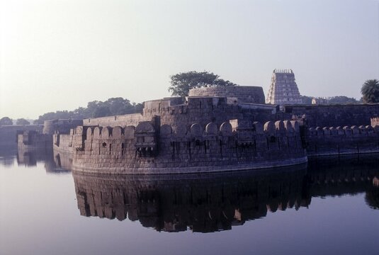 13th Century vellore fort and mote in Vellore, Tamil Nadu