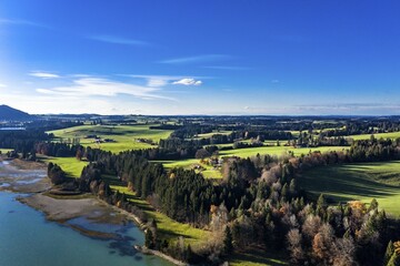 Fototapeta premium Premer Lechsee, Lech, Prem, region Füssen, Ostallgäu, Bavaria, Germany, Europe