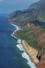 Na Pali coast, aerial view, Kaua'i, Hawai'i, Polynesia