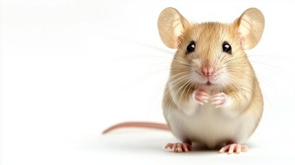 Mouse isolated on pure white background with clear details and minimal distractions