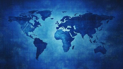 Fototapeta premium A world map in a blue color