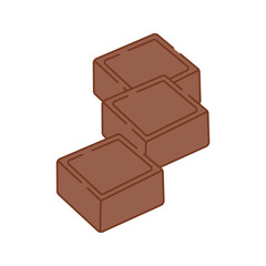 Chocolate Cube Icon Illustration