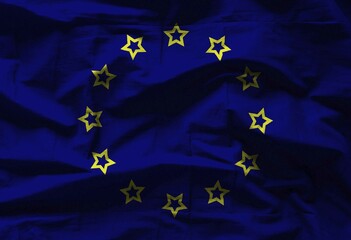 European union flag with texture on background