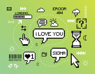 Pixel 8-bit element Art & Illustration