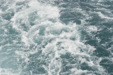 Water waves behind of a ship
