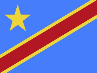 Official national flag of, Democratic Republic of the Congo