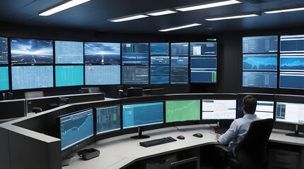 Showcase the accuracy and speed of AI technology in data analysis by creating an image of a businessman using a tablet to analyze complex data sets in real-time, with a digital interface overlaid